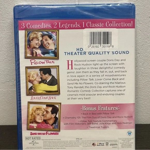 Doris Day and Rock Hudson : Romantic Comedy Collection (Blu-Ray, 3-Disc Set) NEW - Picture 2 of 3